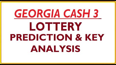 Jackpot Series is a new family of Georgia Lottery instant games with prizes ranging from 50,000 to 3 million. . Ga cash 3 predictions